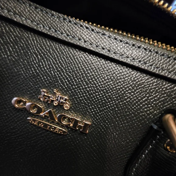 Coach GREEN Handbag with Gold Chain - Picture 5 of 16